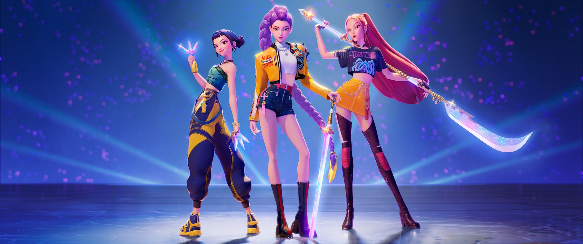 〈K-Pop Demon Hunters〉的HUNTRX形象<br>[Netflix提供]