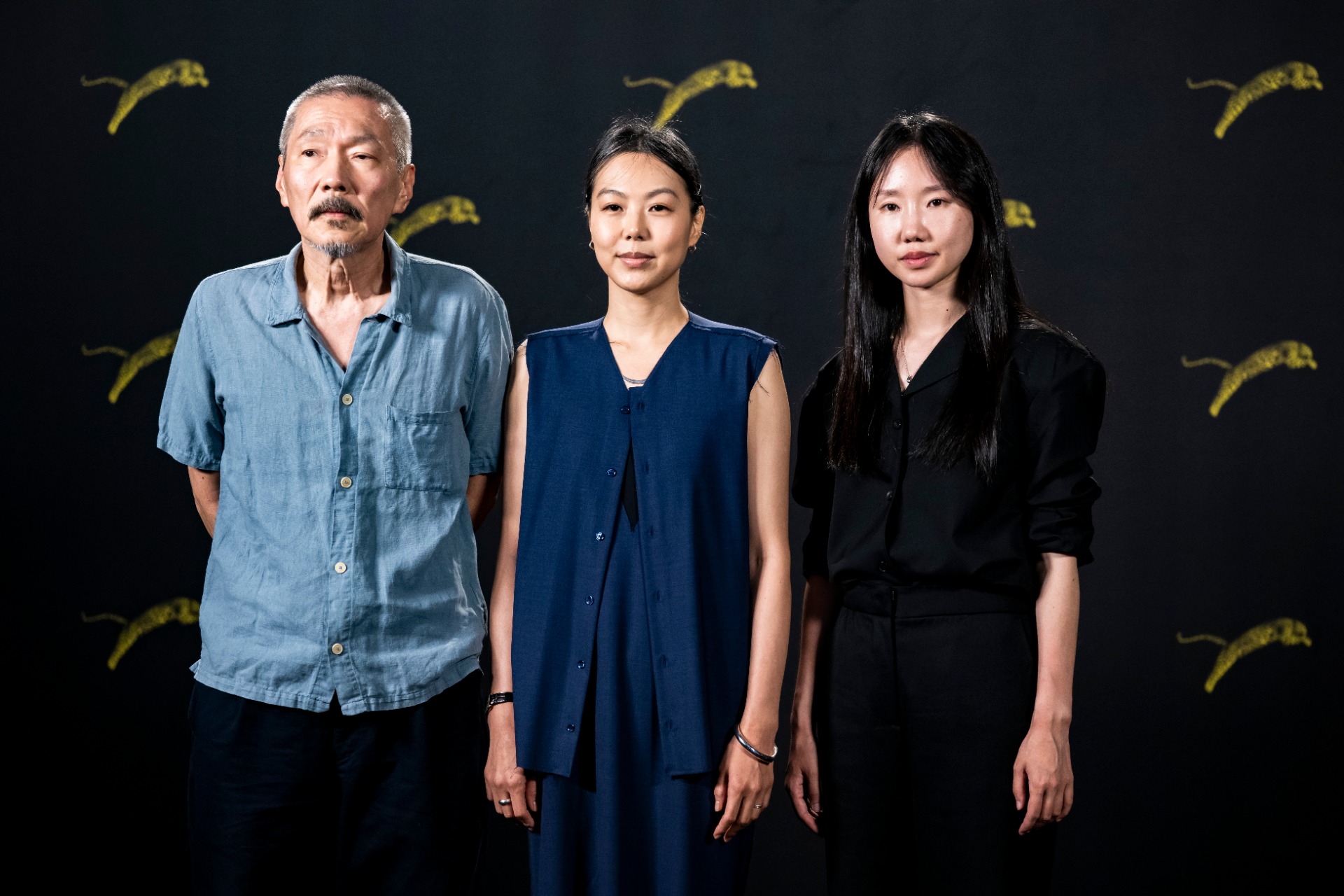 スイス・ロカルノで開催された第79回ロカルノ映画祭<br>映画監督ホン・サンス、俳優キム・ミニ、パク・ミソ [EPA]